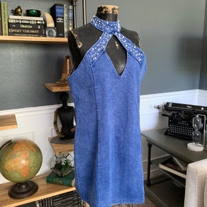 Rhinestone Dress Denim - Etsy