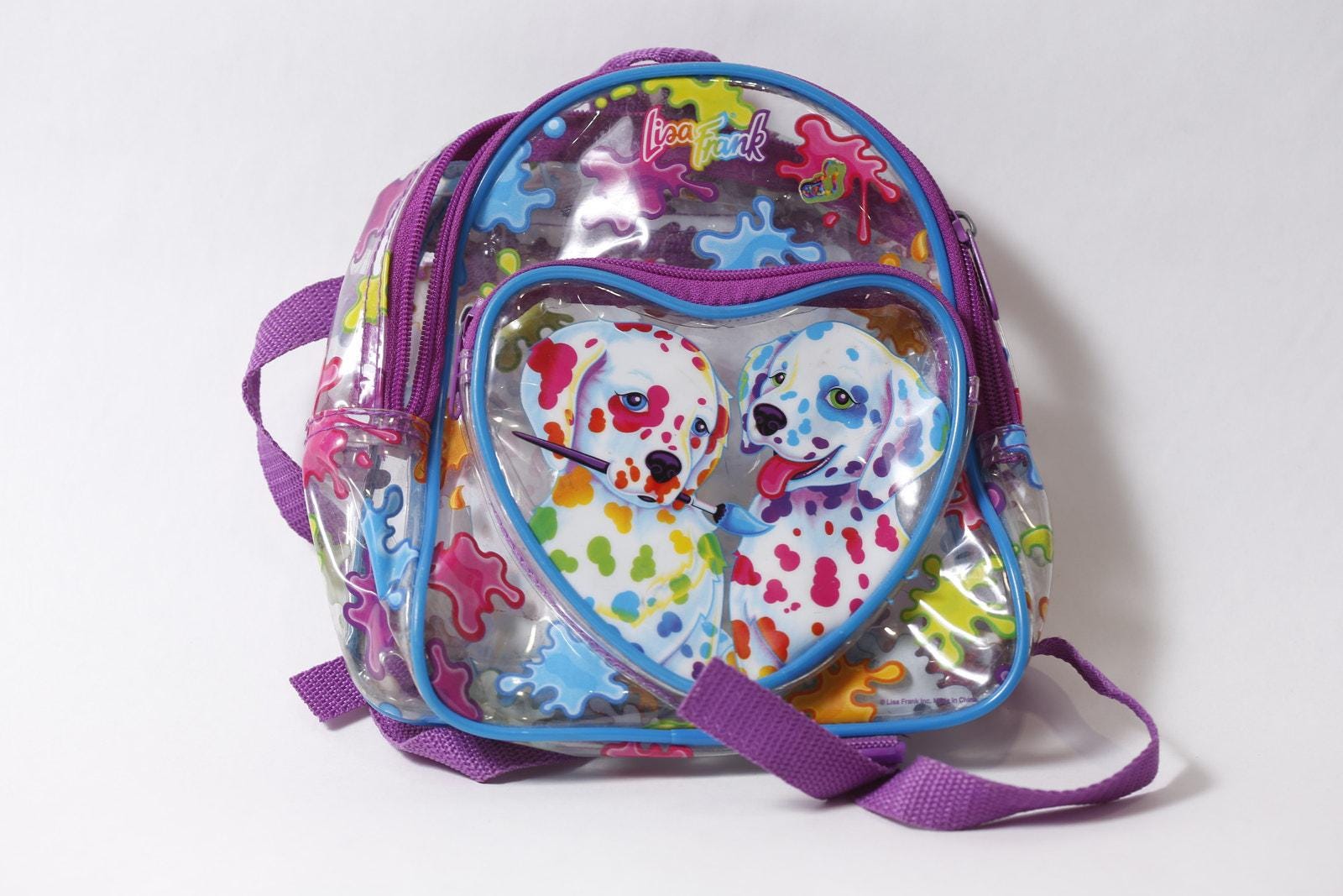 Vintage Lisa Frank Clear Backpack with Purple Trim Vintage Vinyl LISA FRANK Bookbag Backpack Chrissy Angel  main image 2