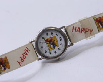 Happy Bears, 1980s, Water, Resistant, Teddy Bears, Plastic Band, Wristwatch, Watch, Digital, 1990s, Vintage,  250317-WH 145