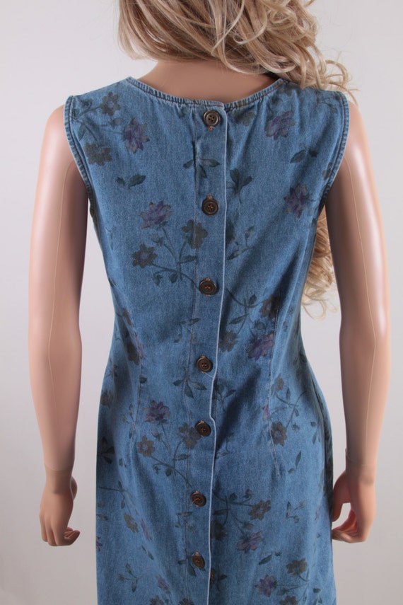 Amazing Denim Shift Dress - Floral Dress with Buttons Down The Back - Jean Dress - Levis Studio Ease Clothing Company ~ 20-01-721 Amazing Denim Shift Dress - Floral Dress With Buttons Down the Back - Jean  Dress - Levis Studio Ease Clothing Company ~ 20-01-721 - Etsy