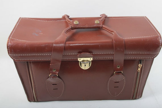 Brown Leather Equipment Bag, Photographer, Suitca… - image 1