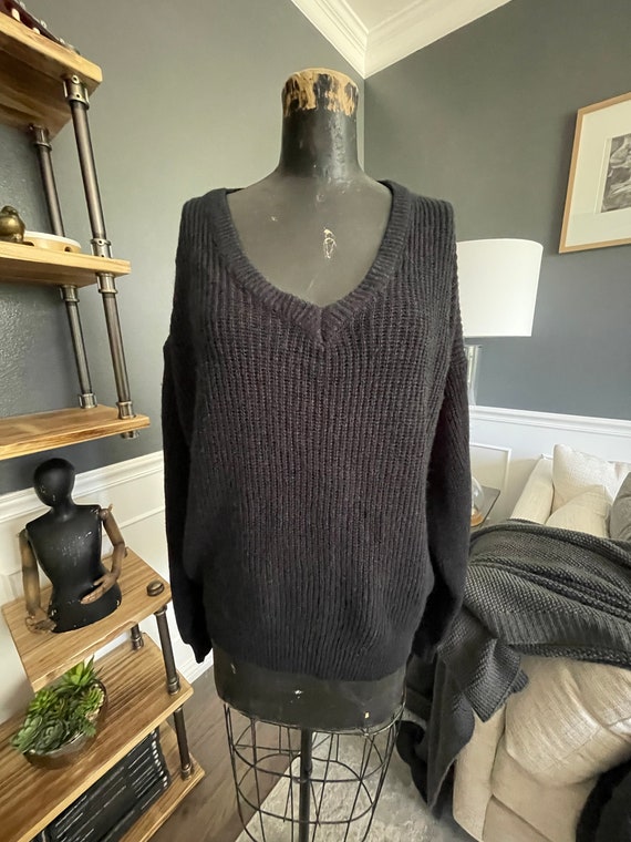 Rito, Oversized, Brown, Solid, Sweater, Open Coll… - image 1