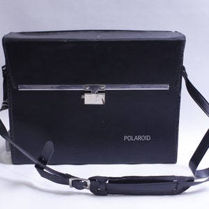 Polaroid, Étui pour appareil photo, Noir, Cuir synthétique, Sac à bandoulière, Rectangulaire, Transport, Rétro, Élégant, ~ 230826-GS 429