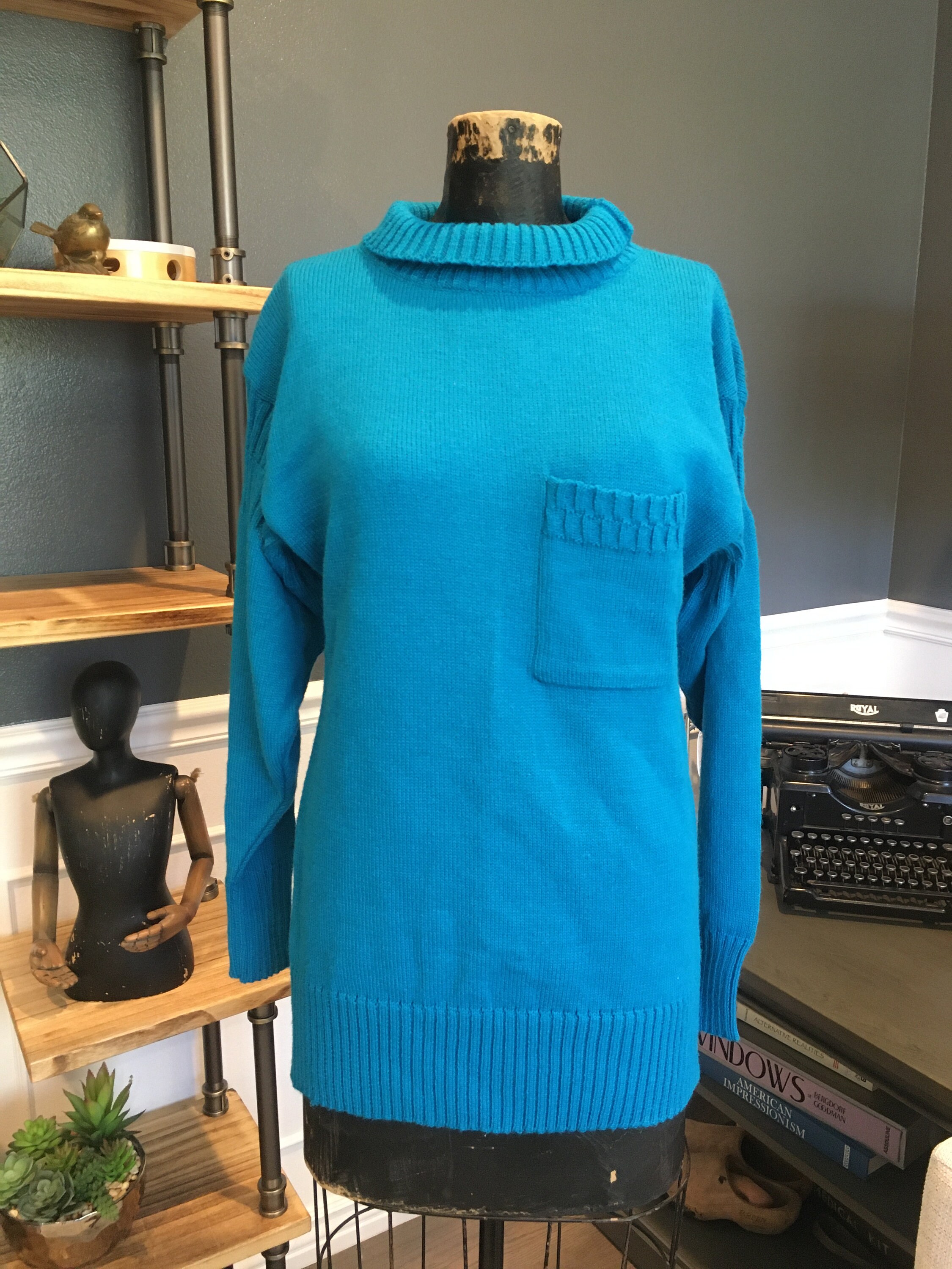 90s Andrew St John Blue Sweater 
