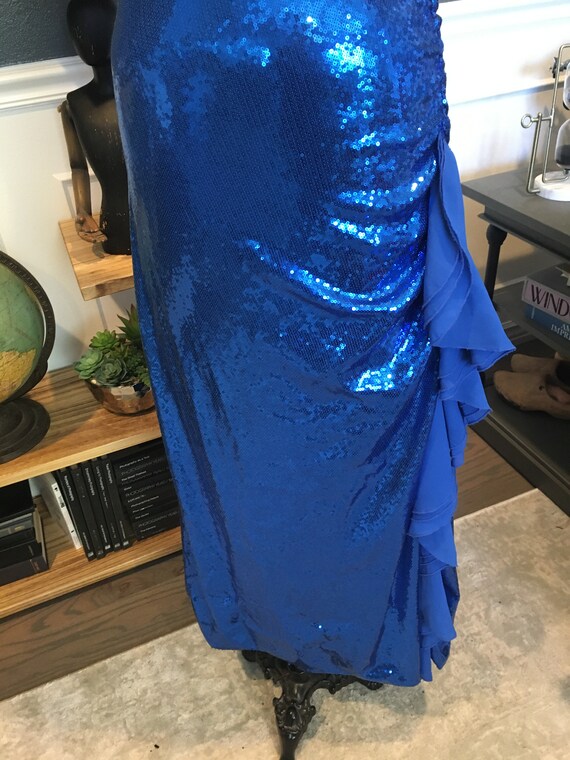 90s Jody, Blue, Sparkling, Beaded, Evening Dress,… - image 3