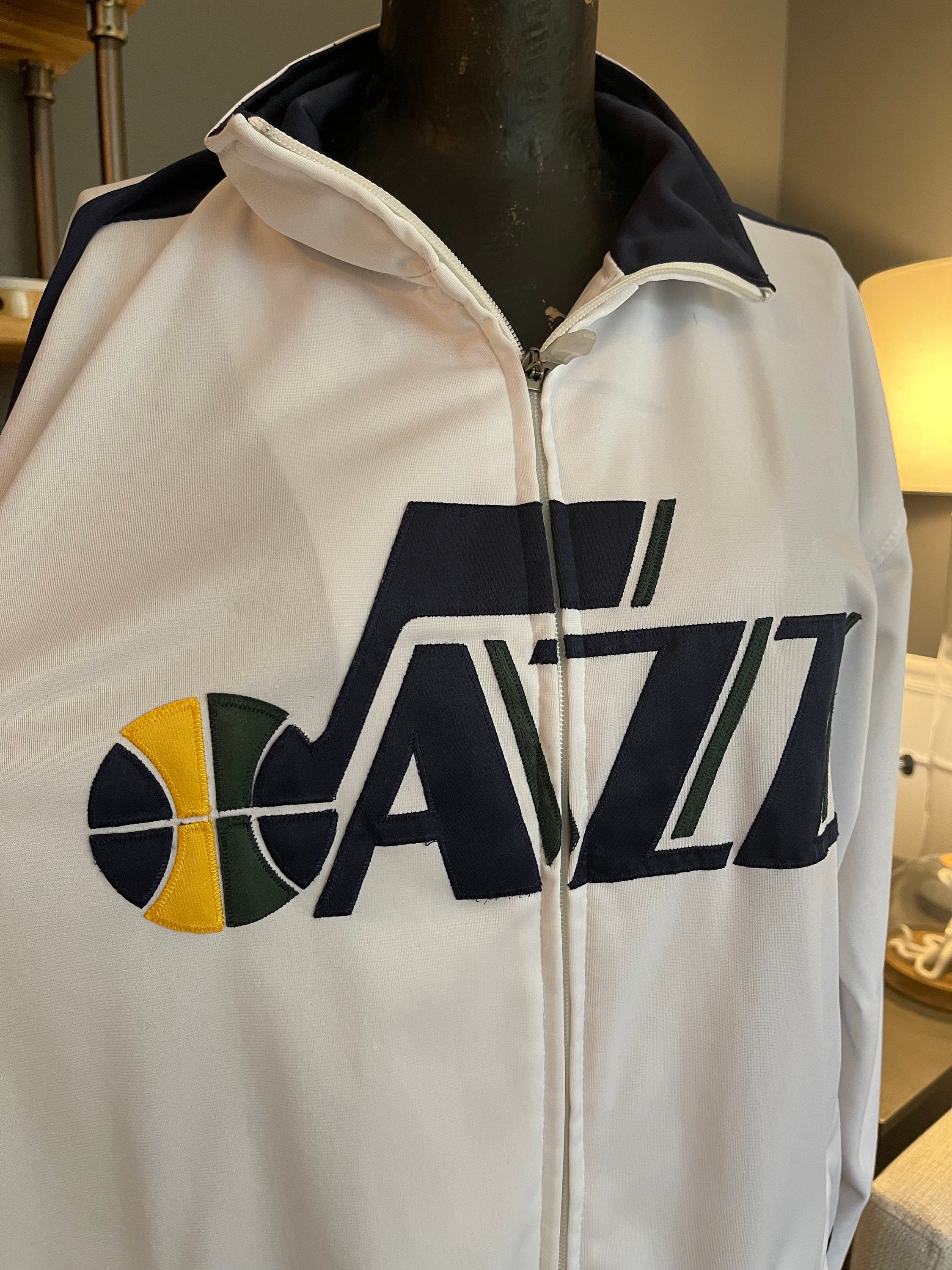 Utah Jazz NBA Majestic Training Jacket White Long -  Hong Kong