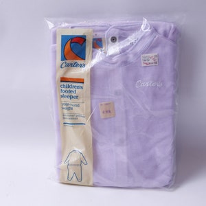 Poliestere dormiente per bambini sigillato di Carter, taglia 4 anni, 35-38 libbre, 40 pollici, viola, scuola materna, moda, vestiti, vintage, ~ 828
