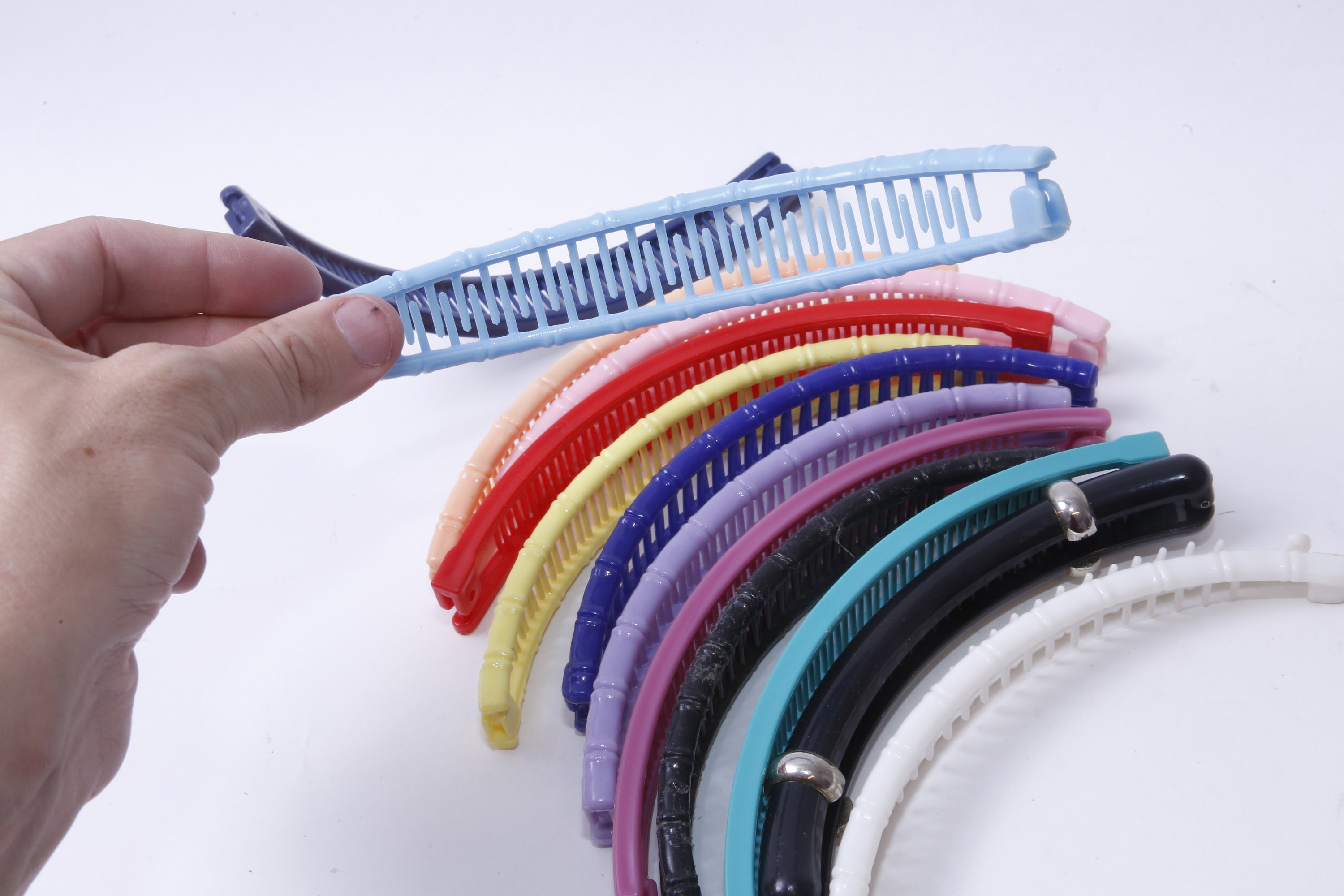 80s Bannana Clips Barrette Banana Hair Clips Set Colorful Etsy UK