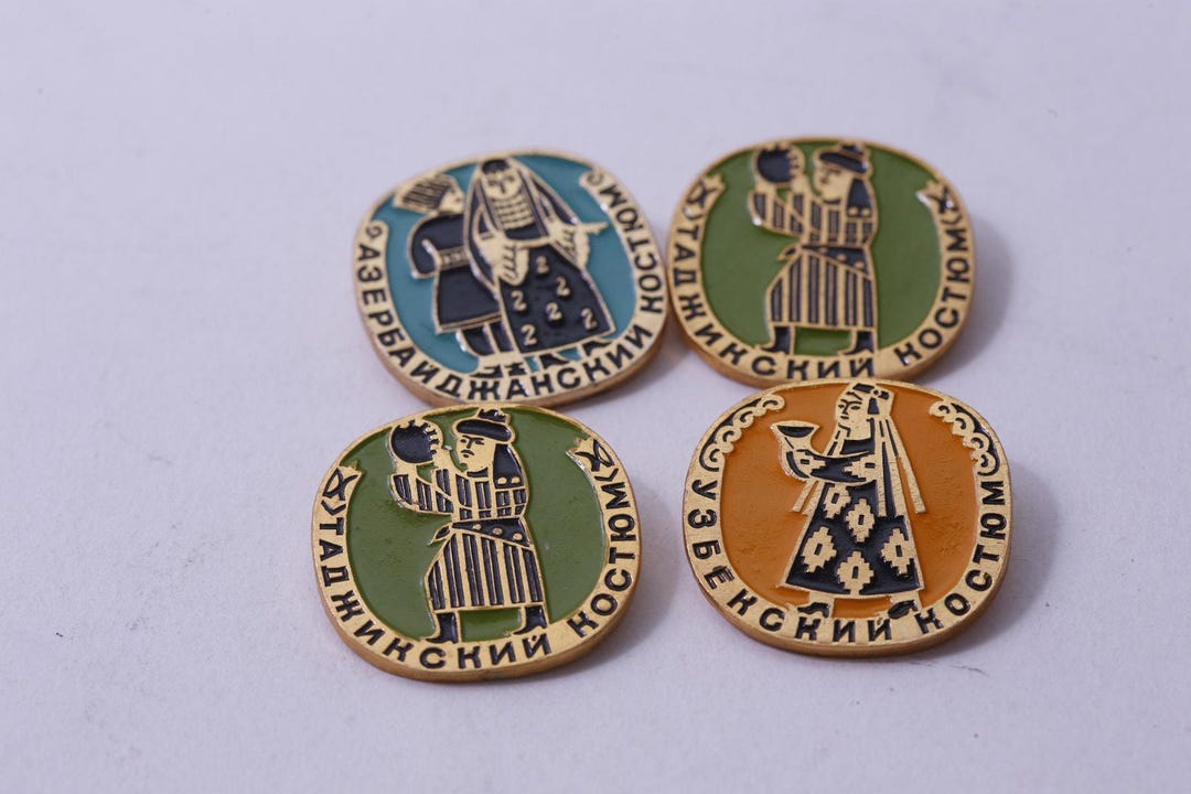 USSR, Asia Countries, Costumes, Pin Lot, Azerbaijan, Tajikistan ...