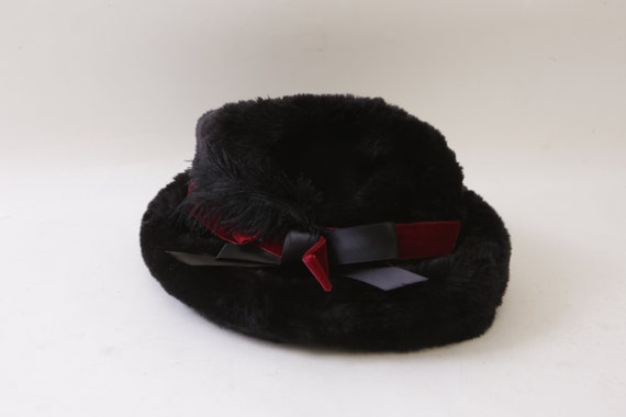 Black Hat, Faux Fur, Women's Hat, Classic, Warm, … - image 2