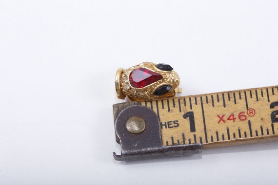 Clip On Red Teardrop Stone Ruby Style Gold with J… - image 3