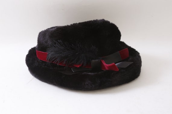 Black Hat, Faux Fur, Women's Hat, Classic, Warm, … - image 1