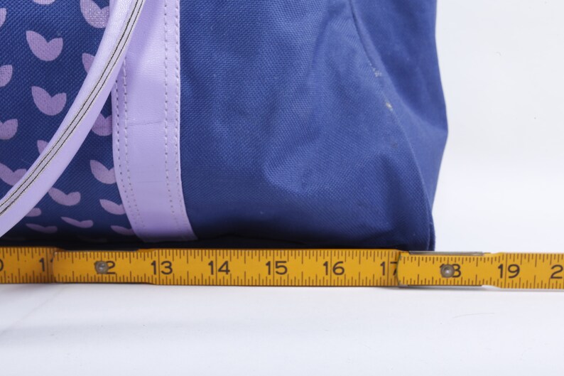 Purse ~ 20-01-140 Zipper Blue Zip Up 1980/'s Bag Exercise Bag Handles Vintage Hearts Hand Bag Gym Bag Purple Handbag Collection