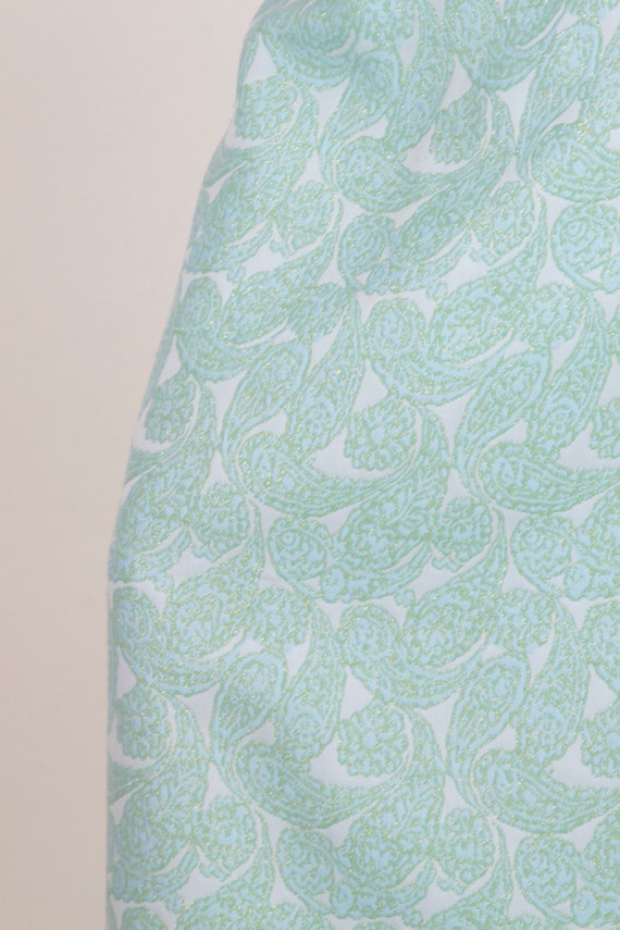 Vintage, 1960's, Paisley, Skirt, Pastel Blue, Iri… - image 2