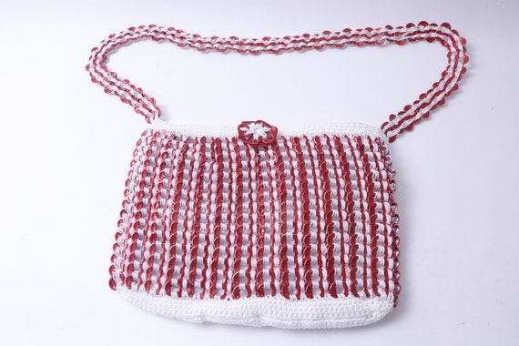 Soda Can Tabs Knitted Clutch, Purse, White, Red, … - image 2