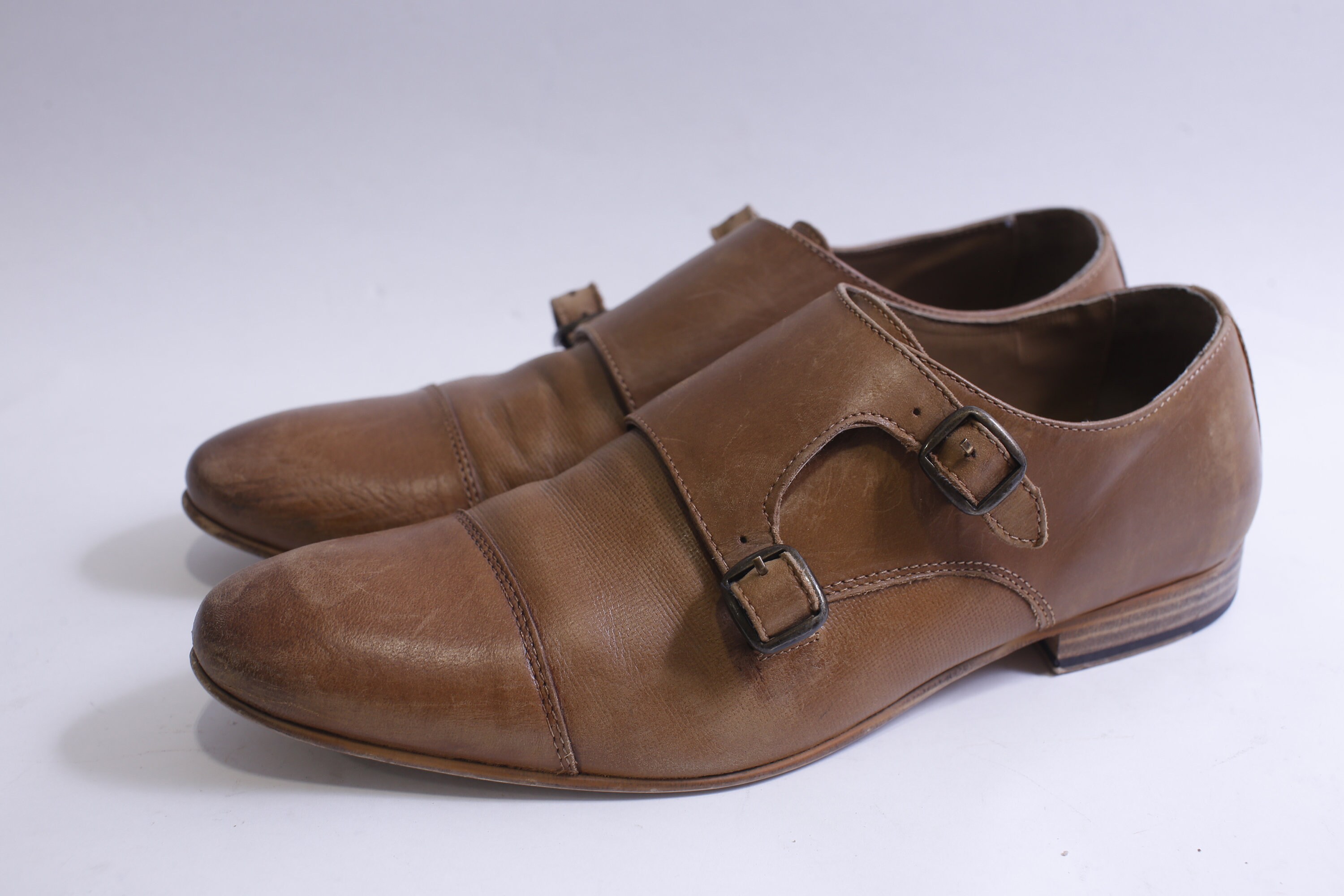 Truman, SP Leather, Brown, Double Monk Strap, Shoes, Size 43 