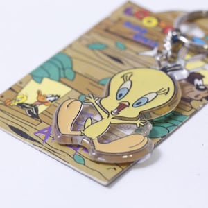 Looney Tunes, Tweety Bird, 1995, Plastic, 90s Vintage, Keychain, Plastic, Key Ring, Collectible, Accessory, 250202-WH 100