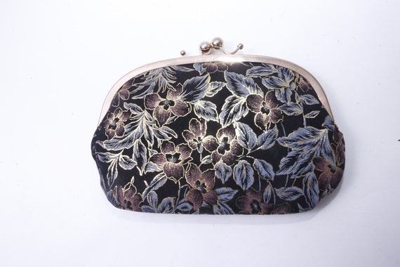 Dark, Floral, Sparkling, Little, Clutch, Purse, S… - image 2