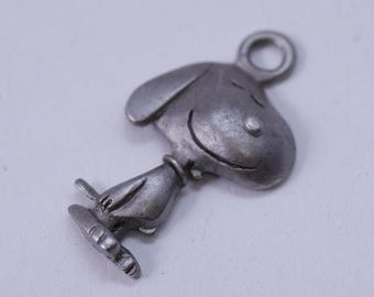 Peanuts, Snoopy, Pingente, Charm, Estatueta de Estanho, Starline, Vintage, Joia, Acessório, ~ 250826-WH 511