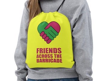 Friends Across the Barricade - Derry Girls Drawstring bag