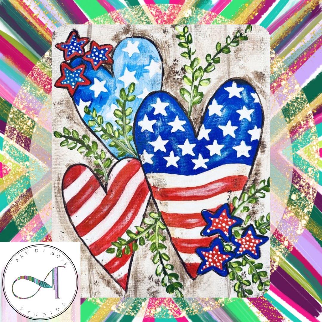 Patriotic Paint Party Kit, Fourth of July Art, Sip and Paint Canvas - Etsy