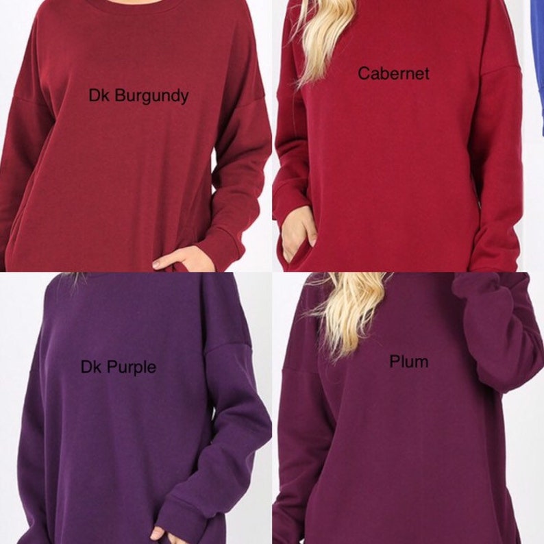Zenana Oversized Tunic Sweatshirt with pockets S/M L/XL 1X | Etsy