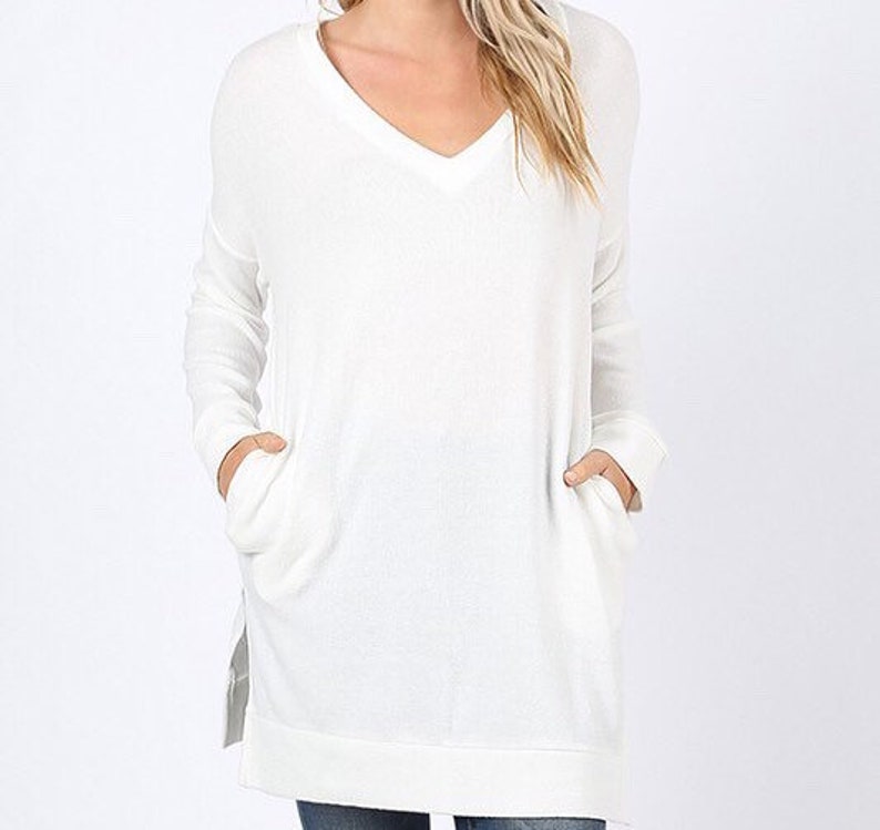 zenana v neck sweatshirt