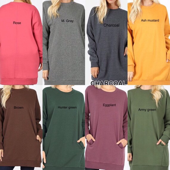 tunic sweatshirt with pockets