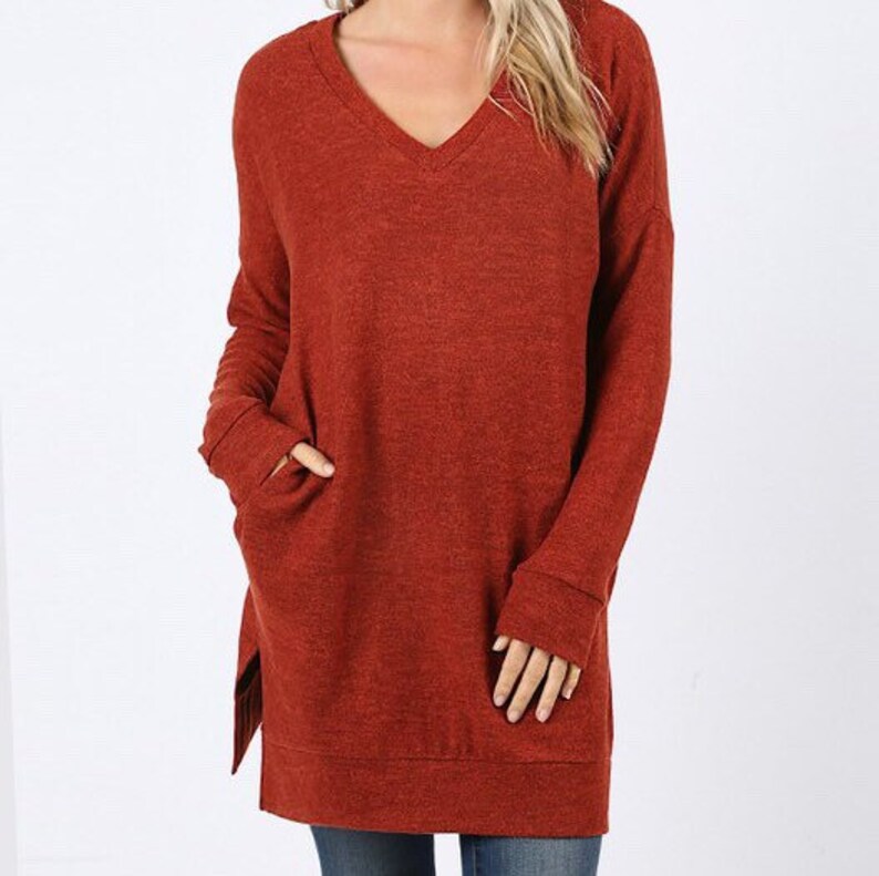 zenana v neck sweatshirt
