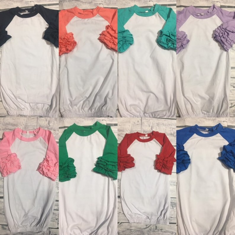 Wholesale Blank Baby Infant Icing Ruffle Sleeve Gown Layette Etsy