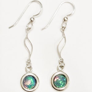 Ethiopian Opal Earrings in Sterling Silver-EAR104