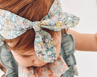 Liberty Print Top Knot - Baby Turban - Girls Hair Tie - Toddler head wrap - Liberty Hair Bow - Hair accessories - Best selling