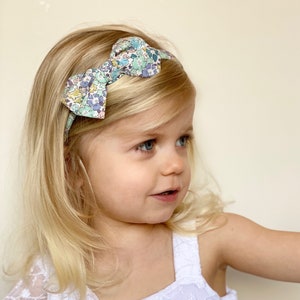 Liberty Alice Band Bow - Hair Bow - Girls Floral Hair Band -  Michelle Liberty - Liberty Hair Bow - Hair accessories - Toddler Alice Bands