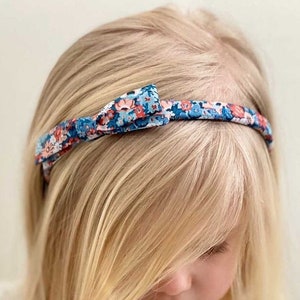 Liberty Hair Bow - Slim Liberty Print Bow - Skinny Hairband - Baby Bow - Toddler Alice band - Gift for her- Tana Lawn Hair Accessories