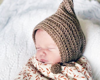 knit elf hat toddler, newborn photo prop, pixie hat baby hat, unisex baby gifts, knit bonnet baby girl, infant hats for boys, best selling