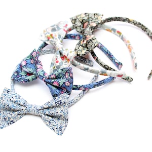 Liberty Print Bow - Slim Headband - Girls Floral Hair Band -  Liberty Hair Bow - Hair accessories - Toddler Alice Bands