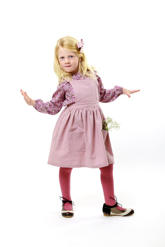 girls pink pinafore