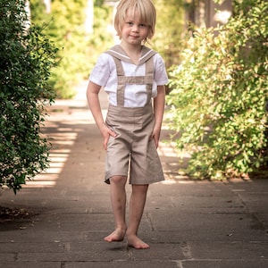 Jungen Leinen Outfit - Matrosenanzug - Kleinkind Leinenanzug - Ringträger Outfit - Strandhochzeit Pagenjunge - Rustikale Hochzeit - Leinenanzug