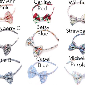 Liberty Print Alice Band - Slim Headband - Girls Floral Hair Band -  Liberty Hair Bow - Hair accessories - Toddler Alice Bands