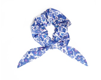 Liberty Print Scrunchie - Betsy Blue - Liberty Hair Tie - Toddler Scrunchies - Girls - Hair Ribbon -  Hair Scarf - Liberty Accessories,