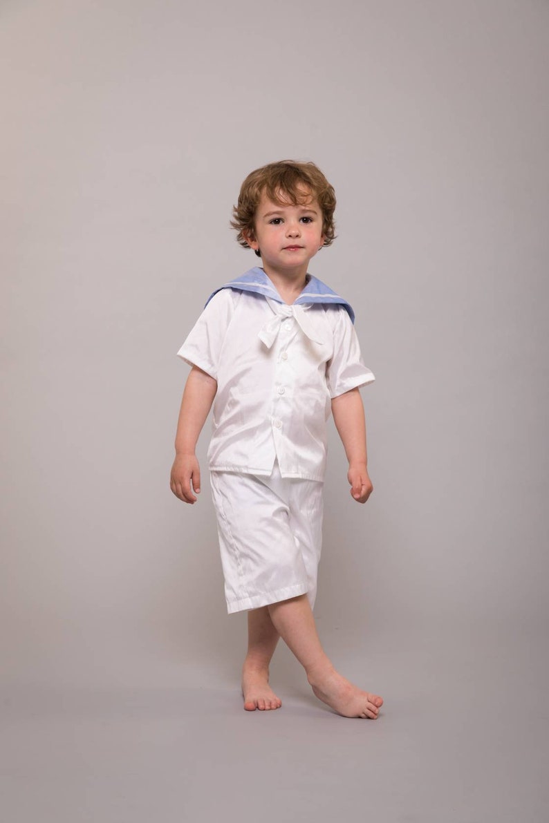 Silk Christening Suit Sailor Suitnautical Outfit Beach Etsy