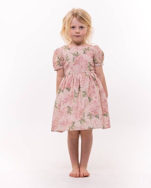 Pink Liberty Print Girls Dress Flower Girl Dress Country Etsy