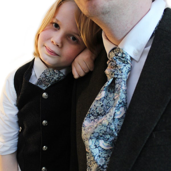 Boys Liberty Print Cravat - Pageboy Cravat - Child's Tie - Toddler - Wedding Tie -  Liberty Tie - Matching Mens and Boys Tie -Daddy and me