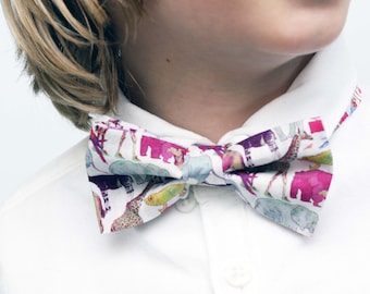 Liberty Print Bow Tie - Queue for the Zoo - Daddy and son tie - boys Liberty Print Bowtie - Ring Bearer