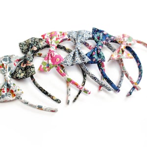 Liberty Print Bow - Mustard Hair Bow - Girls Floral Hair Band -  Capel Liberty - Liberty Hair Bow - Hair accessories - Toddler Alice Bands