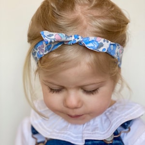 Baby Headband Liberty Print Top Knot Soft Baby Hair Band Newborn Photo shoot Accessory Baby Hair Toddler Floral Hair Bow image 1