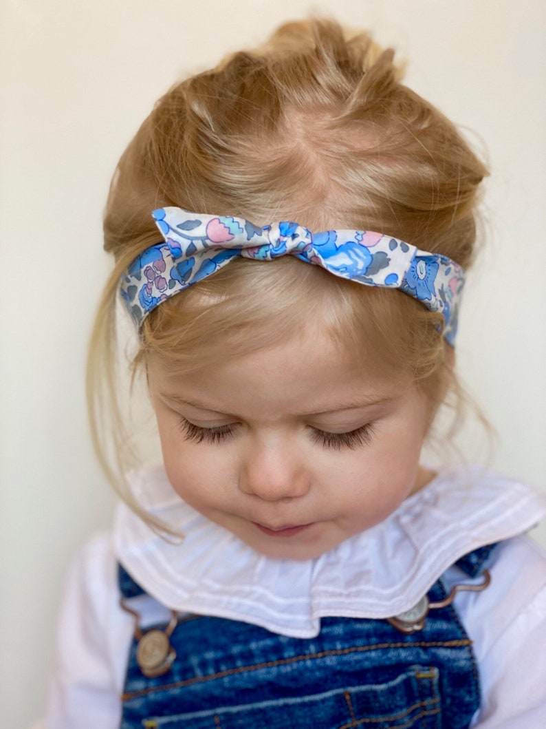 Baby Headband Liberty Print Top Knot Soft Baby Hair Band Newborn Photo shoot Accessory Baby Hair Toddler Floral Hair Bow image 1