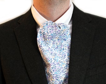 Liberty Print Cravat - Groomsmen Cravat - Wedding Tie -  Liberty Tie - Matching Mens and Boys Tie - Lilac - Men's Floral Tie -Daddy and me