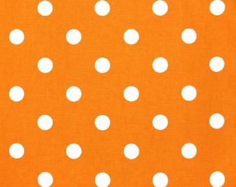 Premier Prints Polka Dot in Orange White 7 oz Cotton Home Decor fabric, 1 yard