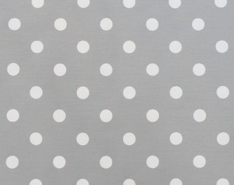 Premier Prints Fabric, Polka Dot in Storm Gray White Twill Home Decor fabric, 1 yard
